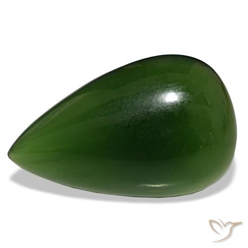 15,80 ctw natürlicher grüner Serpentin, Birnenform, Transparent