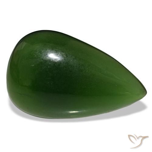 15,80 ctw natürlicher grüner Serpentin, Birnenform, Transparent