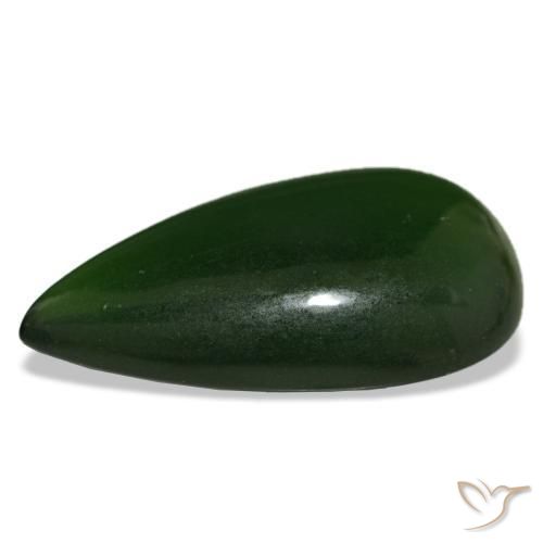 15,80 ctw natürlicher grüner Serpentin, Birnenform, Transparent