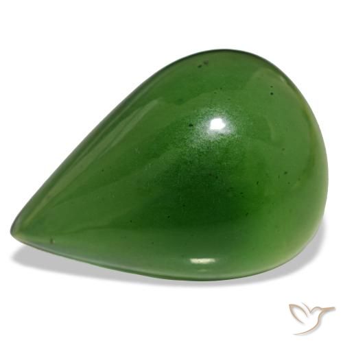 17,92 ctw natürlicher grüner Serpentin, Birnenform, Transparent