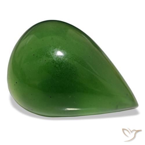 17,92 ctw natürlicher grüner Serpentin, Birnenform, Transparent