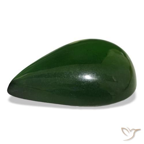 17,92 ctw natürlicher grüner Serpentin, Birnenform, Transparent