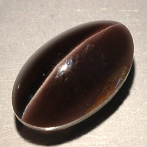 4,63 ctw natürlicher brauner Sillimanite Cat's Eye, Transparent, Transparent / Lichtdurchlässig