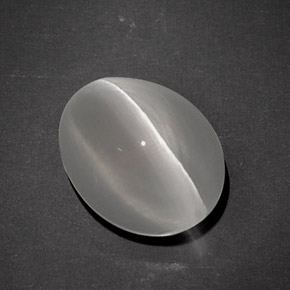 7,96 ctw natürlicher grauer Sillimanite Cat's Eye, Oval Schliff, Lichtdurchlässig