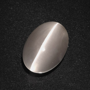 5,66 ctw natürlicher grauer Sillimanite Cat's Eye, Oval Schliff, Lichtdurchlässig