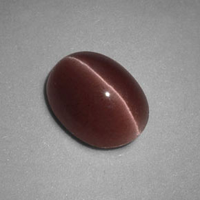 1,98 ctw natürlicher brauner Sillimanite Cat's Eye, Oval Schliff, Lichtundurchlässig