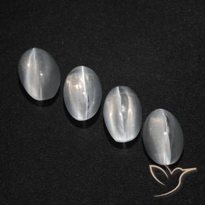 3.93 ct natürliche Klares Weiß Sillimanit-Katzenauge-Edelsteine, Oval, Lichtdurchlässig