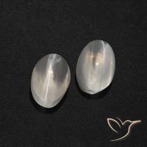 2.29 ct natürliche Klares Weiß Sillimanit-Katzenauge-Edelsteine, Oval, Lichtdurchlässig