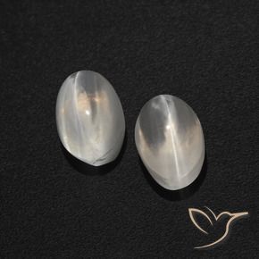 2.29 ct natürliche Klares Weiß Sillimanit-Katzenauge-Edelsteine, Oval, Lichtdurchlässig