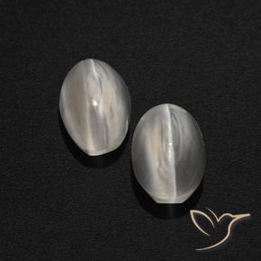 2.69 ct natürliche Sehr helles Grau Sillimanit-Katzenauge-Edelsteine, Oval, Lichtdurchlässig