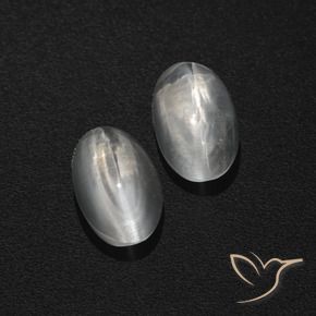 2.04 ct natürliche Klares Weiß Sillimanit-Katzenauge-Edelsteine, Oval, Lichtdurchlässig
