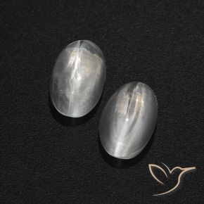 2.04 ct natürliche Klares Weiß Sillimanit-Katzenauge-Edelsteine, Oval, Lichtdurchlässig