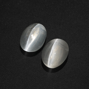 2.42 ct natürliche Klares Weiß Sillimanit-Katzenauge-Edelsteine, Oval Schliff, Lichtdurchlässig