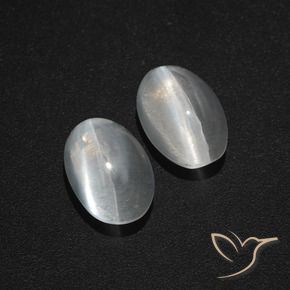 2.80 ct natürliche Klares Weiß Sillimanit-Katzenauge-Edelsteine, Oval, Lichtdurchlässig