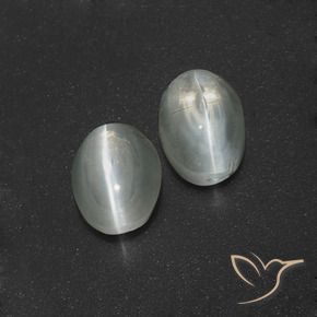 2.99 ct natürliche Klares Weiß Sillimanit-Katzenauge-Edelsteine, Oval, Lichtdurchlässig