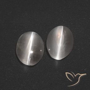 2.57 ct natürliche Sehr helles Grau Sillimanit-Katzenauge-Edelsteine, Oval, Lichtdurchlässig