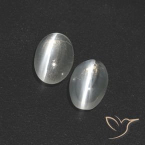 1.89 ct natürliche Klares Weiß Sillimanit-Katzenauge-Edelsteine, Oval, Lichtdurchlässig