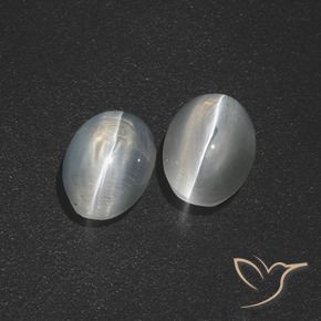 2.53 ct natürliche Klares Weiß Sillimanit-Katzenauge-Edelsteine, Oval, Lichtdurchlässig