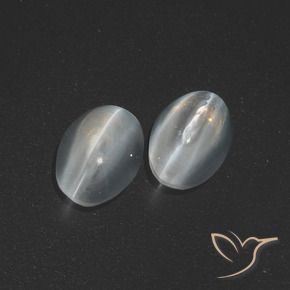 2.53 ct natürliche Klares Weiß Sillimanit-Katzenauge-Edelsteine, Oval, Lichtdurchlässig