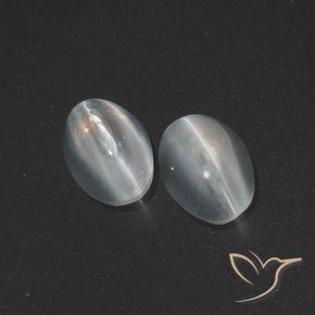 2.53 ct natürliche Klares Weiß Sillimanit-Katzenauge-Edelsteine, Oval, Lichtdurchlässig