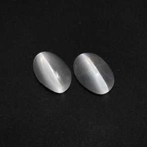 2.53 ct natürliche Klares Weiß Sillimanit-Katzenauge-Edelsteine, Oval Schliff, Lichtdurchlässig