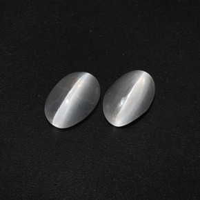 2.53 ct natürliche Klares Weiß Sillimanit-Katzenauge-Edelsteine, Oval Schliff, Lichtdurchlässig