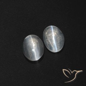 2.62 ct natürliche Klares Weiß Sillimanit-Katzenauge-Edelsteine, Oval, Lichtdurchlässig