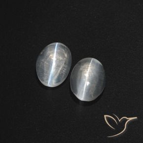 2.62 ct natürliche Klares Weiß Sillimanit-Katzenauge-Edelsteine, Oval, Lichtdurchlässig