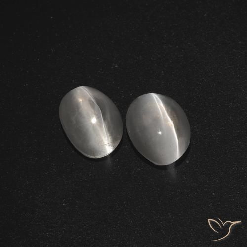 2.27ctw Natürlicher Klares Weiß Sillimanit-Katzenauge, Oval, Lichtdurchlässig