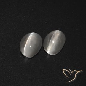 2.27 ct natürliche Klares Weiß Sillimanit-Katzenauge-Edelsteine, Oval, Lichtdurchlässig