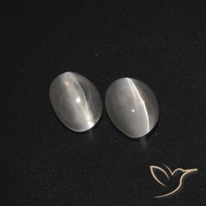 2.27 ct natürliche Klares Weiß Sillimanit-Katzenauge-Edelsteine, Oval, Lichtdurchlässig