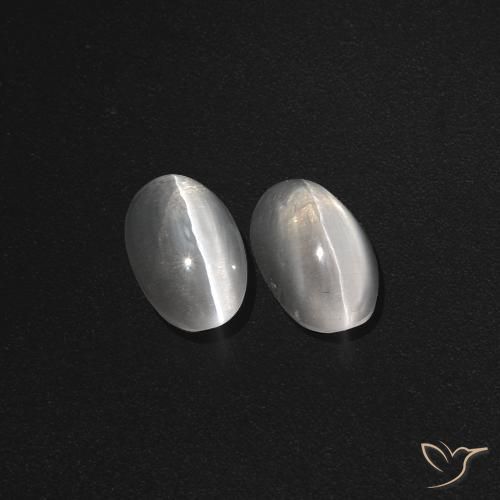 2.39ctw Natürlicher Klares Weiß Sillimanit-Katzenauge, Oval, Lichtdurchlässig, Photo A