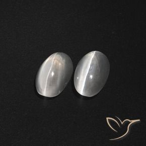 2.39 ct natürliche Klares Weiß Sillimanit-Katzenauge-Edelsteine, Oval, Lichtdurchlässig