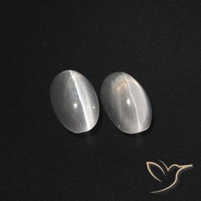 2.39 ct natürliche Klares Weiß Sillimanit-Katzenauge-Edelsteine, Oval, Lichtdurchlässig
