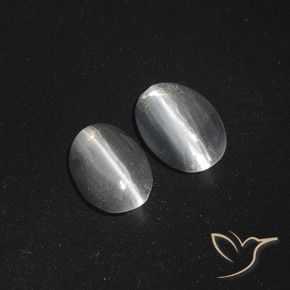 2.53 ct natürliche Klares Weiß Sillimanit-Katzenauge-Edelsteine, Oval, Lichtdurchlässig