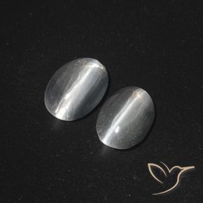 2.53 ct natürliche Klares Weiß Sillimanit-Katzenauge-Edelsteine, Oval, Lichtdurchlässig