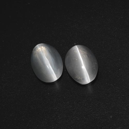 2,32 ct natürliche grauer Sillimanite Cat's Eye-Edelsteine, Oval Schliff, Lichtdurchlässig