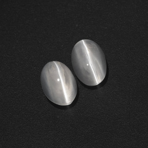 2.38 ct natürliche Rauch Sillimanit-Katzenauge-Edelsteine, Oval Schliff, Lichtdurchlässig