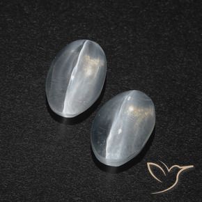 2.29 ct natürliche Klares Weiß Sillimanit-Katzenauge-Edelsteine, Oval, Lichtdurchlässig