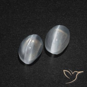 2.71 ct natürliche Klares Weiß Sillimanit-Katzenauge-Edelsteine, Oval, Lichtdurchlässig