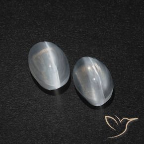 2.71 ct natürliche Klares Weiß Sillimanit-Katzenauge-Edelsteine, Oval, Lichtdurchlässig