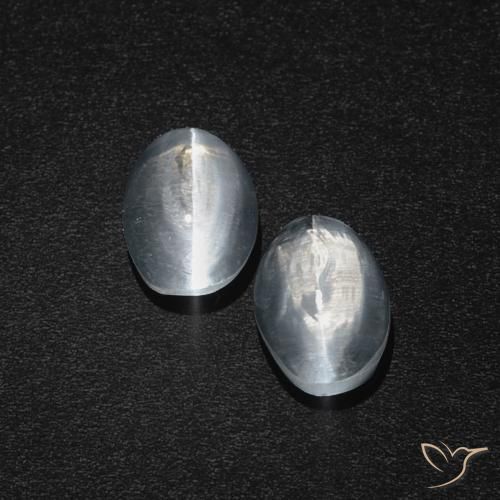 2.49 ct natürliche Klares Weiß Sillimanit-Katzenauge-Edelsteine, Oval, Lichtdurchlässig
