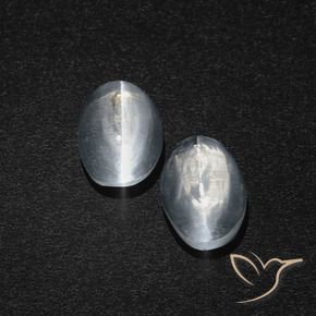 2.49 ct natürliche Klares Weiß Sillimanit-Katzenauge-Edelsteine, Oval, Lichtdurchlässig