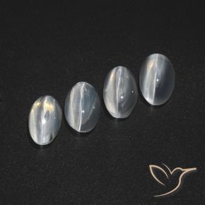 3.63 ct natürliche Klares Weiß Sillimanit-Katzenauge-Edelsteine, Oval, Lichtdurchlässig