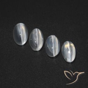 3.63 ct natürliche Klares Weiß Sillimanit-Katzenauge-Edelsteine, Oval, Lichtdurchlässig