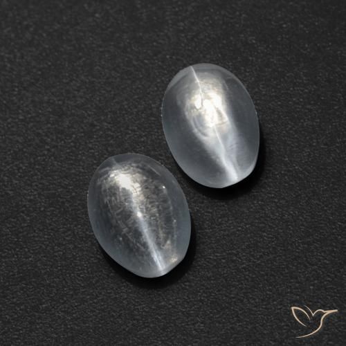 1.83 ct natürliche Klares Weiß Sillimanit-Katzenauge-Edelsteine, Oval, Lichtdurchlässig