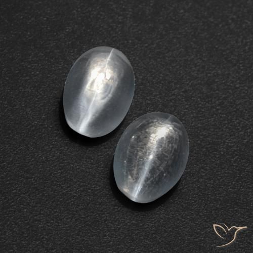 1.83 ct natürliche Klares Weiß Sillimanit-Katzenauge-Edelsteine, Oval, Lichtdurchlässig