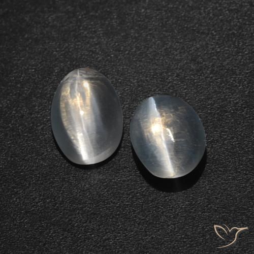 2.59 ct natürliche Klares Weiß Sillimanit-Katzenauge-Edelsteine, Oval, Lichtdurchlässig