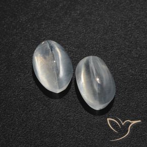 1.95 ct natürliche Klares Weiß Sillimanit-Katzenauge-Edelsteine, Oval, Lichtdurchlässig