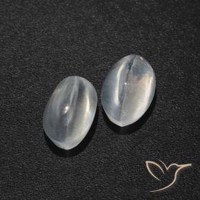 1.95 ct natürliche Klares Weiß Sillimanit-Katzenauge-Edelsteine, Oval, Lichtdurchlässig